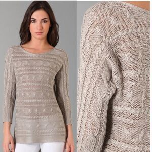 𝅺Alice + Olivia Hayden Cable Knit Sweater